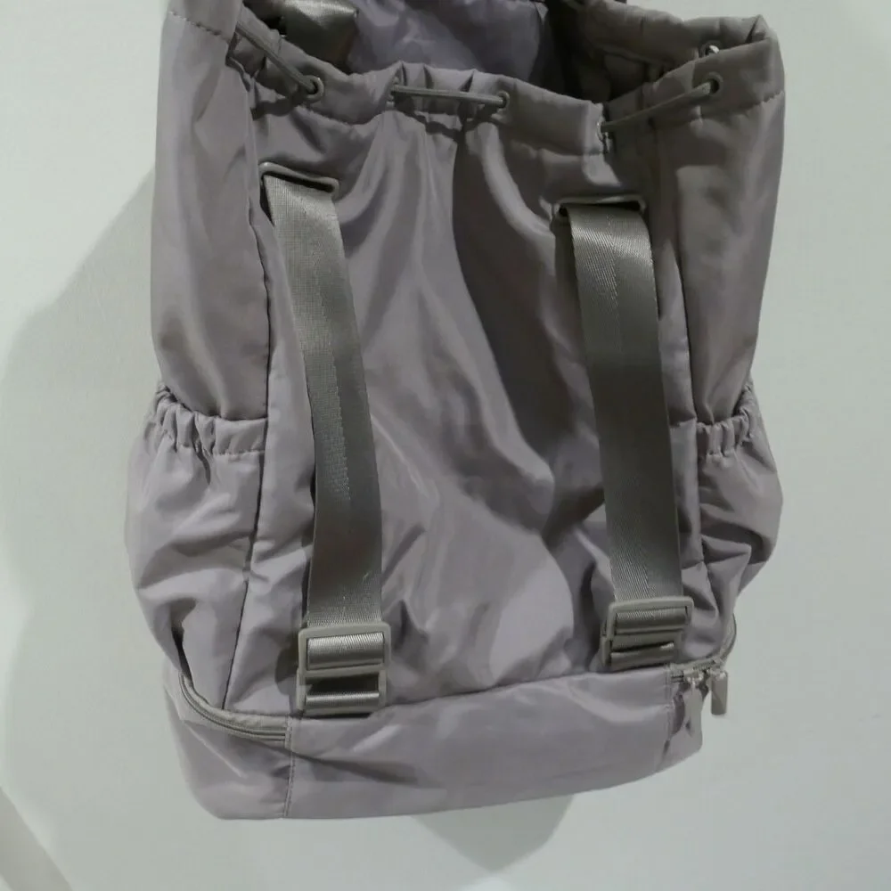 Beyond Yoga Gym Bag Convertible Backpack Tan Drawstring Workout Bag